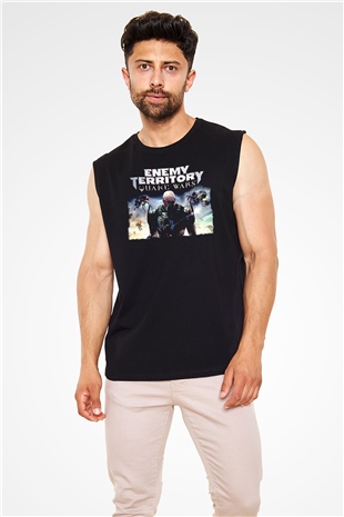 Quake Wars Siyah Unisex Kolsuz Tişört