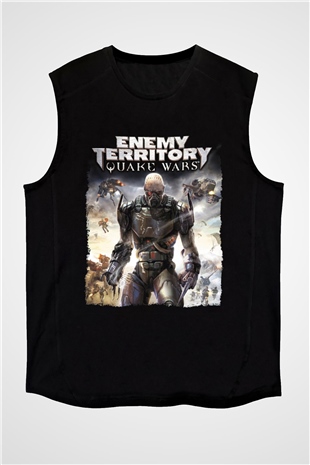Quake Wars Siyah Unisex Kolsuz Tişört