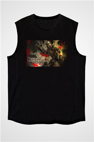 Quake Wars Siyah Unisex Kolsuz Tişört