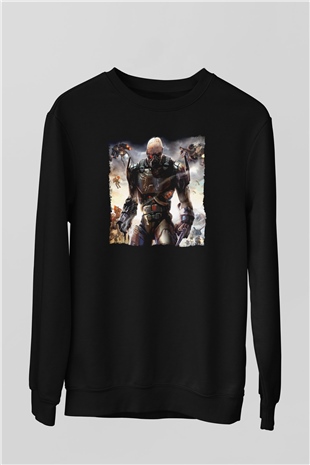 Quake Wars Siyah Unisex Sweatshirt