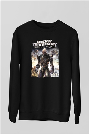 Quake Wars Siyah Unisex Sweatshirt