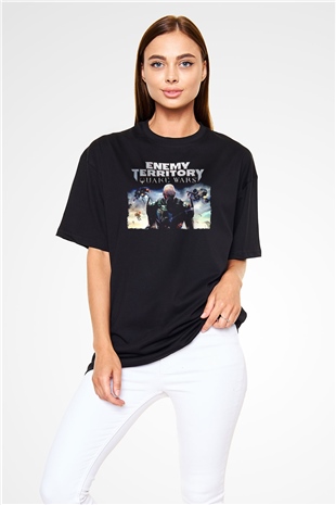 Quake Wars Siyah Oversize Tişört Oversize T-shirt
