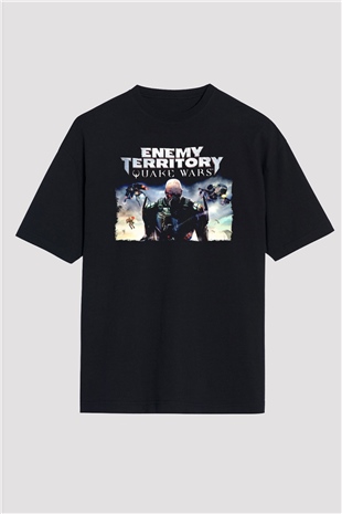 Quake Wars Siyah Oversize Tişört Oversize T-shirt