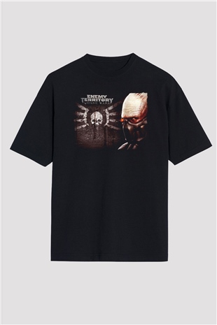 Quake Wars Siyah Oversize Tişört Oversize T-shirt