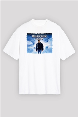 Quantum Leap Beyaz Oversize Tişört