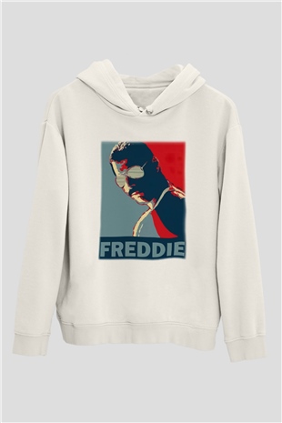 Queen Beyaz Unisex Kapşonlu Sweatshirt