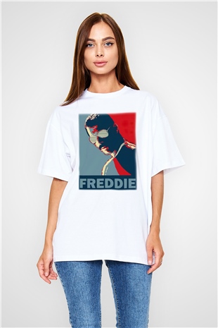 Queen Beyaz Unisex Oversize Tişört T-Shirt