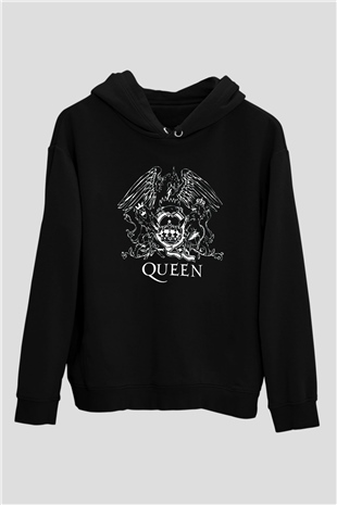 Queen Siyah Unisex Hoodie