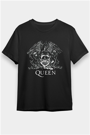 Queen Siyah Unisex Tişört T-Shirt - TişörtFabrikası