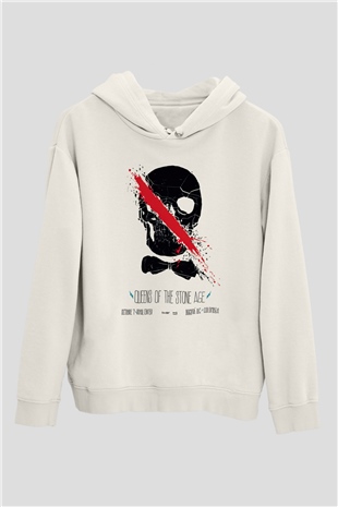 Queens of the Stone Age Beyaz Unisex Kapşonlu Sweatshirt