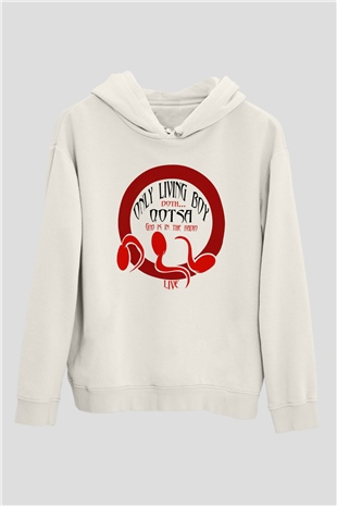 Queens of the Stone Age Beyaz Unisex Kapşonlu Sweatshirt
