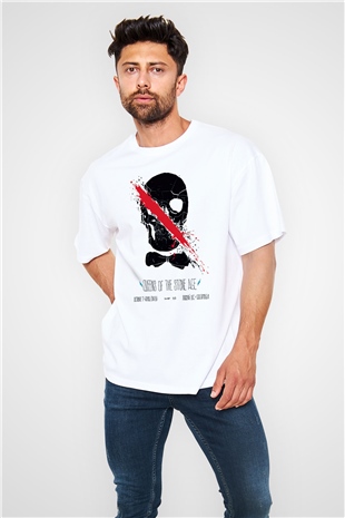 Queens of the Stone Age Beyaz Unisex Oversize Tişört T-Shirt