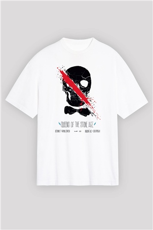 Queens of the Stone Age Beyaz Unisex Oversize Tişört T-Shirt