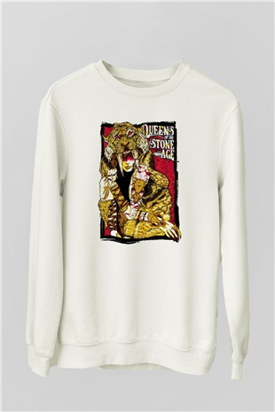 Queens of the Stone Age Beyaz Unisex Sweatshirt
