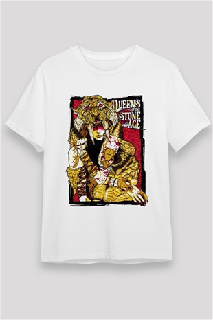 Queens of the Stone Age Beyaz Unisex Tişört T-Shirt - TişörtFabrikası