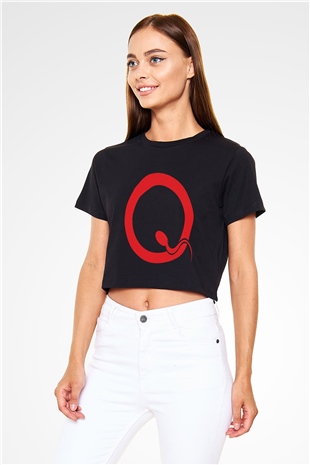 Queens of the Stone Age Siyah Crop Top Tişört