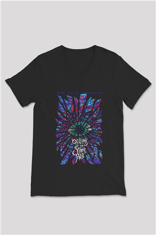 Queens of the Stone Age Siyah Unisex V Yaka Tişört T-Shirt