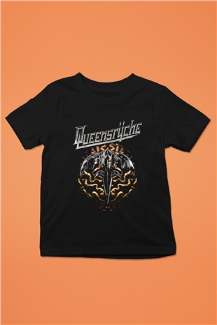 Queensryche Baskılı Siyah Unisex Çocuk Tişört