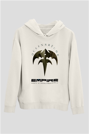 Queensryche Beyaz Unisex Kapşonlu Sweatshirt