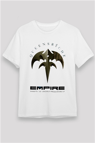 Queensryche Beyaz Unisex Tişört T-Shirt - TişörtFabrikası