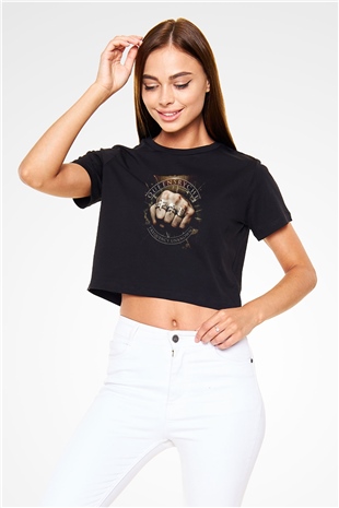 Queensryche Siyah  Crop Top Tişört