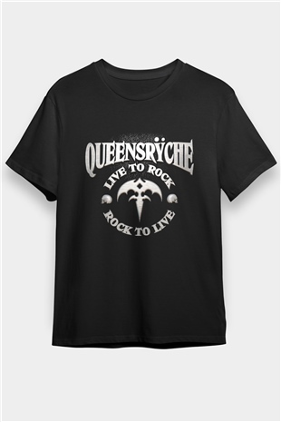 Queensryche Siyah Unisex Tişört T-Shirt - TişörtFabrikası