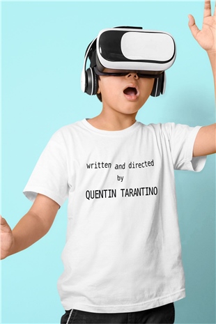 Quentin Tarantino Yazılı Baskılı Beyaz Unisex Çocuk Tişört