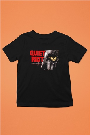 Quiet Riot Baskılı Siyah Unisex Çocuk Tişört