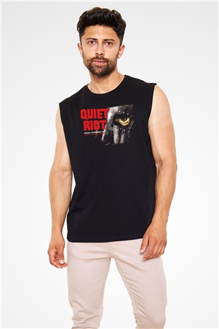 Quiet Riot Siyah Unisex Kolsuz Tişört