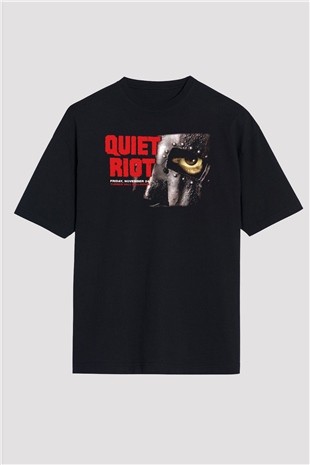 Quiet Riot Siyah Unisex Oversize Tişört T-Shirt