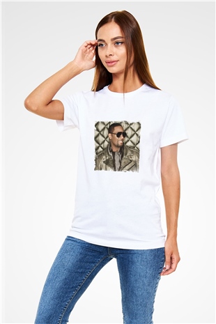 R. Kelly Baskılı Unisex Beyaz Tişört