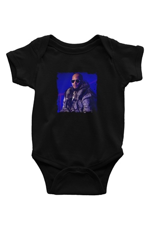 R. Kelly Baskılı Unisex Siyah Bebek Body - Zıbın