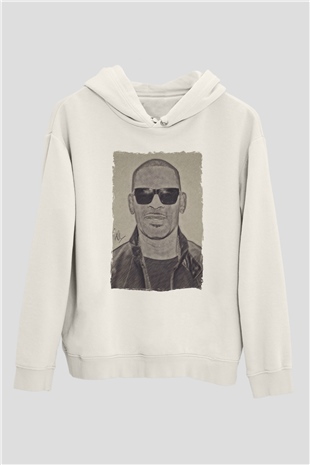 R.Kelly Beyaz Unisex Kapüşonlu Sweatshirt