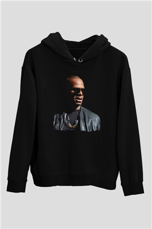 R.Kelly Siyah Unisex Kapüşonlu Sweatshirt