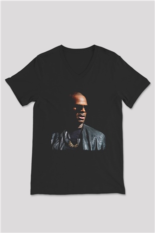 R.Kelly Siyah Unisex V Yaka Tişört