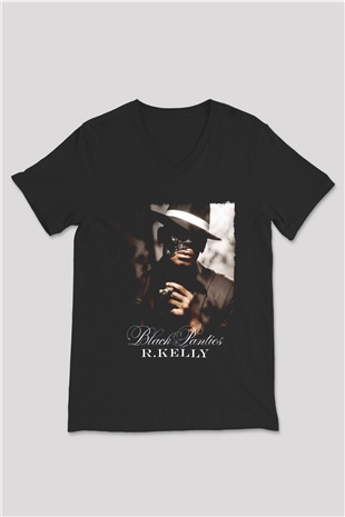 R.Kelly Siyah Unisex V Yaka Tişört