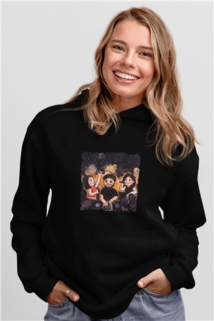 R3hab Baskılı Unisex Siyah Hoodie