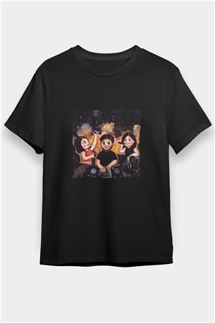 R3hab Baskılı Unisex Siyah Tişört