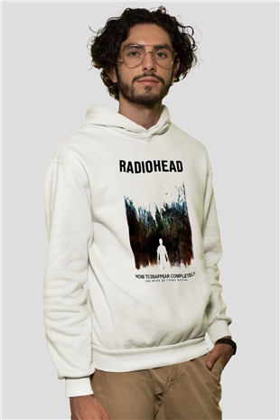 Radiohead Beyaz Unisex Kapşonlu Sweatshirt