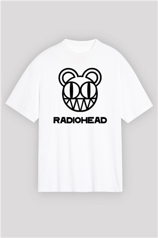 Radiohead Beyaz Unisex Oversize Tişört T-Shirt