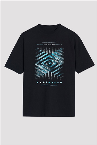 Radiohead Siyah Unisex Oversize Tişört T-Shirt