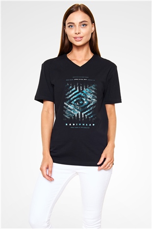 Radiohead Siyah Unisex V Yaka Tişört T-Shirt