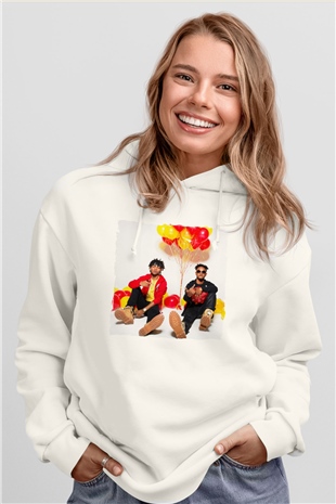Rae Sremmurd Beyaz Unisex Kapüşonlu Sweatshirt