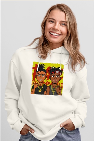 Rae Sremmurd Beyaz Unisex Kapüşonlu Sweatshirt