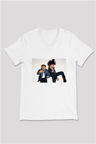 Rae Sremmurd Beyaz Unisex V Yaka Tişört