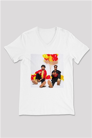 Rae Sremmurd Beyaz Unisex V Yaka Tişört