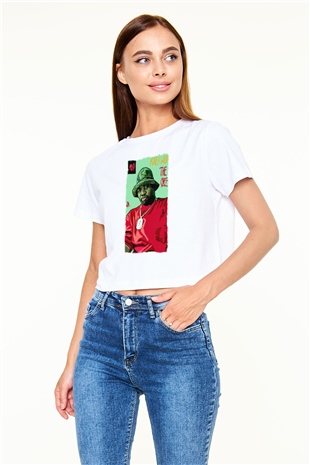 Raekwon Beyaz  Crop Top Tişört