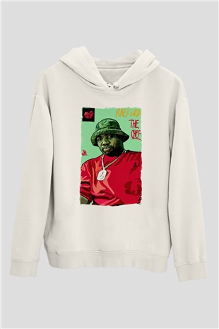 Raekwon Beyaz Unisex Kapüşonlu Sweatshirt