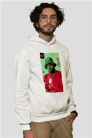 Raekwon Beyaz Unisex Kapüşonlu Sweatshirt