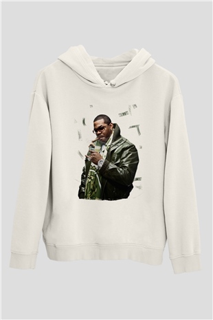 Raekwon Beyaz Unisex Kapüşonlu Sweatshirt
